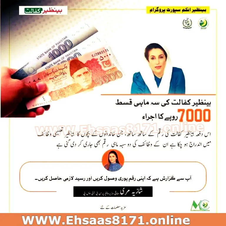 Check Ehsass Kafalat Program 7000 8171 web portal Status